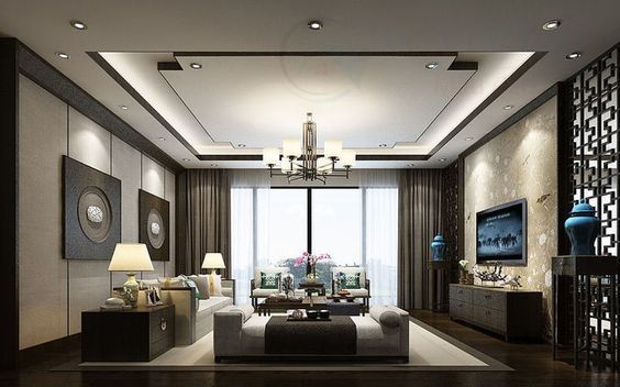 Thi công đóng trần thạch cao phòng khách