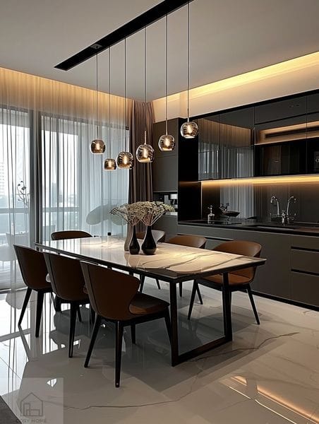 Trần thạch cao phòng bếp hiện đại