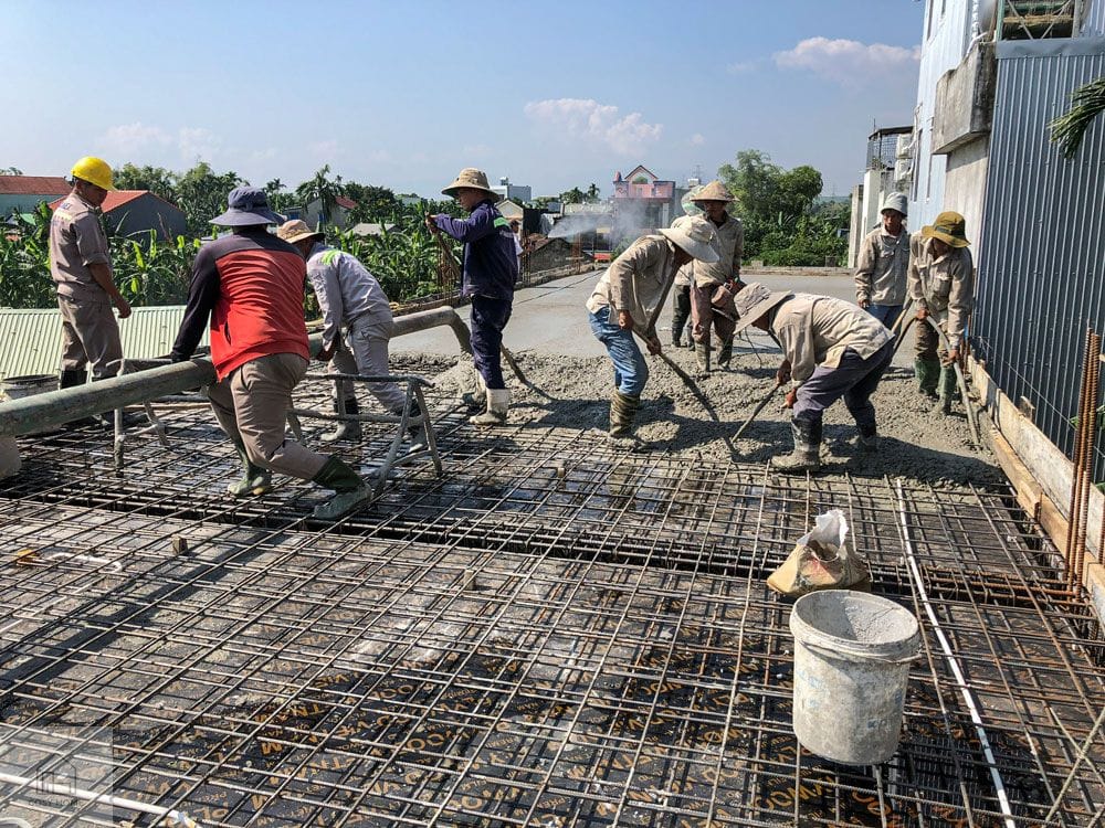 Thi công xây dựng phần thô thực tế tại công trình nhà phố