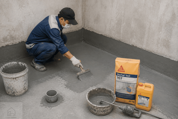 Xử lý chống thấm bằng vật liệu chuyên dụng