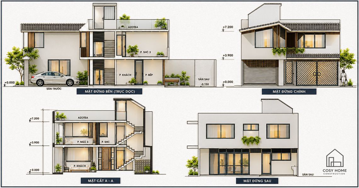 Thiết kế nhà Đà Nẵng thông thoáng thích ứng khí hậu miền Trung - XÂY DỰNG COSY HOME